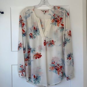 Joie floral long sleeve silk blouse
